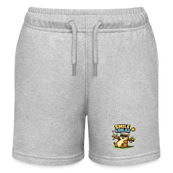Smile & Relax Corgi Sticker - Kinder Organic Joggingshorts Mini Bolter von Stanley/Stella - Grau meliert - Vorne