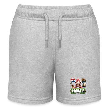 SkullCostume World Edition: Croatia - Kids Organic Sweat Shorts by Stanley/Stella - heather grey - Front