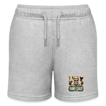 SkullCostume World Edition: Ivory Coast - Kids Organic Sweat Shorts by Stanley/Stella - heather grey - Front