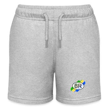  Länder Kennzeichen_BR für Brasilien - Kinder Organic Joggingshorts Mini Bolter von Stanley/Stella - Grau meliert - Vorne