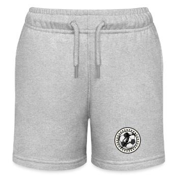 Dynamischer Fußball in einem Bild - Kinder Organic Joggingshorts Mini Bolter von Stanley/Stella - Grau meliert - Vorne