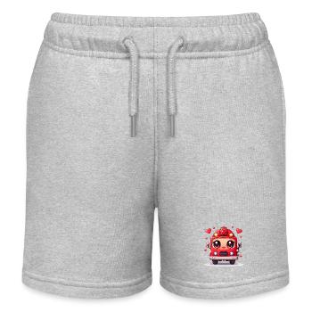 Niedliches rotes Feuerwehrauto mit Herzen – Kawaii - Kinder Organic Joggingshorts Mini Bolter von Stanley/Stella - Grau meliert - Vorne