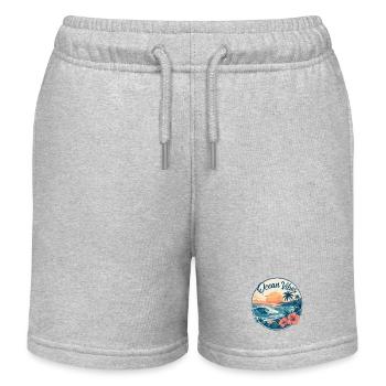 Ocean Vibes Tropical Sunset - Kids Organic Sweat Shorts by Stanley/Stella - heather grey - Front