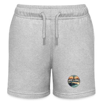 Retro Ireland Cliffs of Moher Badge - Kids Organic Sweat Shorts by Stanley/Stella - heather grey - Front
