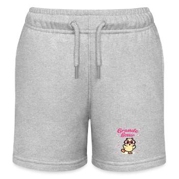 Grande Sœur Poules - Short de jogging enfant bio Stanley/Stella - gris chiné - Devant
