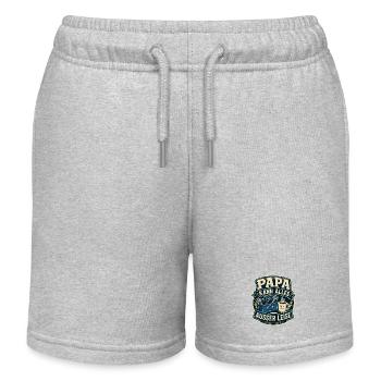 Papa kann alles – außer leise - Kinder Organic Joggingshorts Mini Bolter von Stanley/Stella - Grau meliert - Vorne