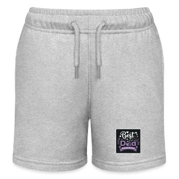 Best Dad Forever Heart Design - Kids Organic Sweat Shorts by Stanley/Stella - heather grey - Front