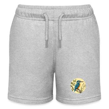 Vintagischer botanischer Eisvögel - Kinder Organic Joggingshorts Mini Bolter von Stanley/Stella - Grau meliert - Vorne