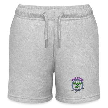 The Time Is Very Fast - Kids Organic Sweat Shorts by Stanley/Stella - heather grey - Front