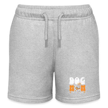 Dog Mom Dog Mom Saying Shirt Gift - Kids Organic Sweat Shorts by Stanley/Stella - heather grey - Front