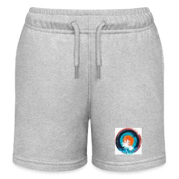 Palm Sonnenuntergangskreis - Kinder Organic Joggingshorts Mini Bolter von Stanley/Stella - Grau meliert - Vorne