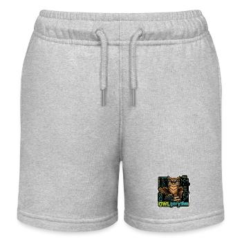 OWLgorythm – Coding-Eule - Kinder Organic Joggingshorts Mini Bolter von Stanley/Stella - Grau meliert - Vorne
