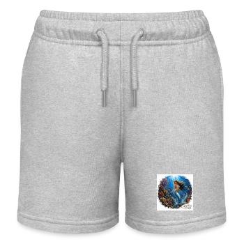 Unterwasser-Meerjungfrau in der  Korallen Welt - Kinder Organic Joggingshorts Mini Bolter von Stanley/Stella - Grau meliert - Vorne