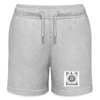 Tarot of Dusk - Gothic Occult Line Art - Kids Organic Sweat Shorts by Stanley/Stella - heather grey - Front