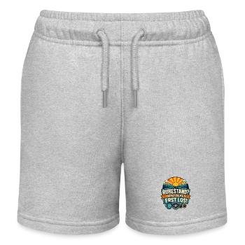 Ruhestand – Jetzt geht’s erst los Abenteuer - Kinder Organic Joggingshorts Mini Bolter von Stanley/Stella - Grau meliert - Vorne