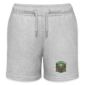 Team Garten – Dreck macht glücklich - Kinder Organic Joggingshorts Mini Bolter von Stanley/Stella - Grau meliert - Vorne