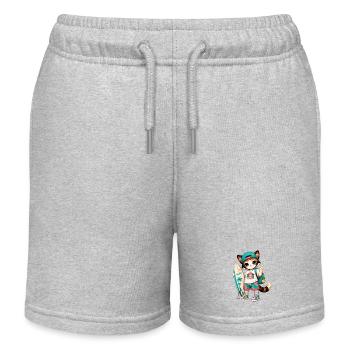 Kitten Surfer Summer Tropical - Kinder Organic Joggingshorts Mini Bolter von Stanley/Stella - Grau meliert - Vorne