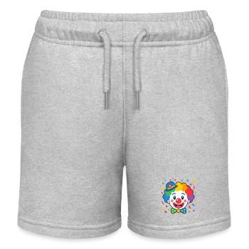 Geometric Clown – Colorful Kids Design Vector - Kids Organic Sweat Shorts by Stanley/Stella - heather grey - Front
