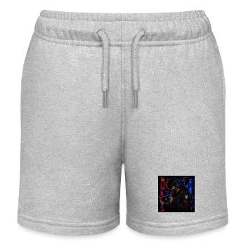 Neon Street Gamer in Anime Style - Kids Organic Sweat Shorts by Stanley/Stella - heather grey - Front
