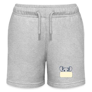Name tag mouse - Kids Organic Sweat Shorts by Stanley/Stella - heather grey - Front