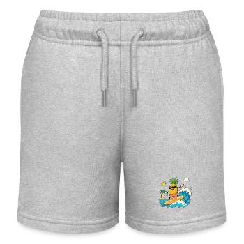 Surfing Pineapple Summer - Kids Organic Sweat Shorts by Stanley/Stella - heather grey - Front