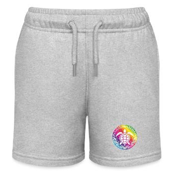 Rainbow Turtle Mandala Ocean Circle - Kids Organic Sweat Shorts by Stanley/Stella - heather grey - Front