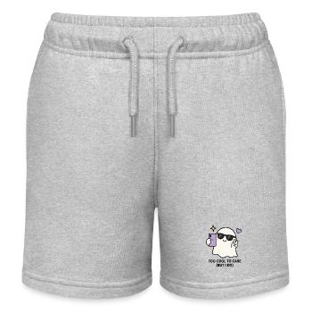 Gen Z Too Cool To Care Kawaii Ghost Selfie Funny S - Kids Organic Sweat Shorts by Stanley/Stella - heather grey - Front