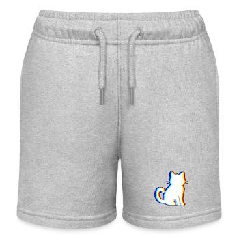 EDM Cat - Electronic Dance Music - Kids Organic Sweat Shorts by Stanley/Stella - heather grey - Front