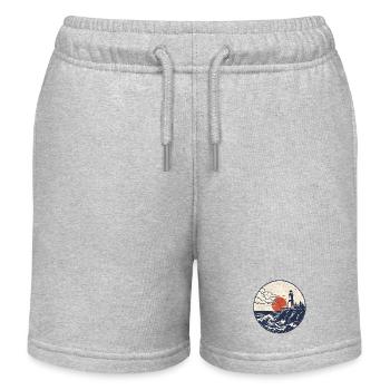 Leuchtturm Patch Abendrot - Kinder Organic Joggingshorts Mini Bolter von Stanley/Stella - Grau meliert - Vorne