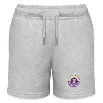 Vintage-Onkologie-Pfleger-Bewusstseinsband Lotus-Top - Kinder Organic Joggingshorts Mini Bolter von Stanley/Stella - Grau meliert - Vorne