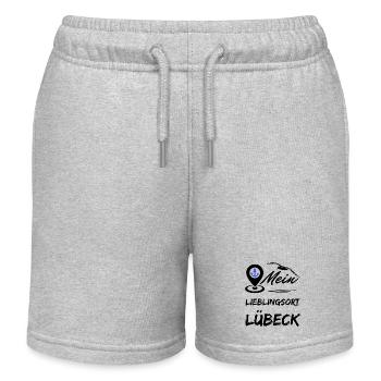 Lübeck my favorite place-Hanseatic city of Lübeck-Möwe - Kids Organic Sweat Shorts by Stanley/Stella - heather grey - Front