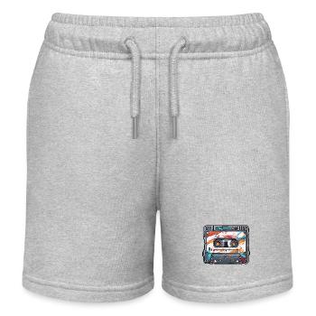 Cassette / Tape / Music Tape / Analog / Retro - Kids Organic Sweat Shorts by Stanley/Stella - heather grey - Front