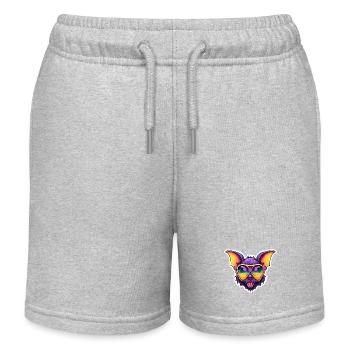Fledermaus / Vampir / Dracula / Tier / Halloween - Kinder Organic Joggingshorts Mini Bolter von Stanley/Stella - Grau meliert - Vorne