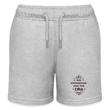 Oma - Kinder Organic Joggingshorts Mini Bolter von Stanley/Stella - Grau meliert - Vorne