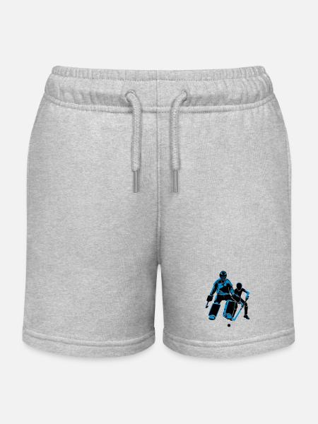 Torwart Feldhockey - Kinder Organic Joggingshorts Mini Bolter von Stanley/Stella - Grau meliert
