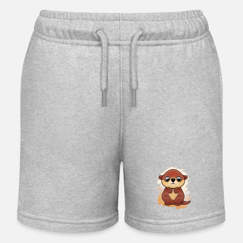 Loutre (Kawaii) - Short de jogging enfant bio Stanley/Stella - gris chiné