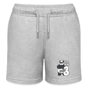 8. Geburtstag Junge 8 Jahre Panda Ich bin coole 8 - Kinder Organic Joggingshorts Mini Bolter von Stanley/Stella - Grau meliert - Vorne