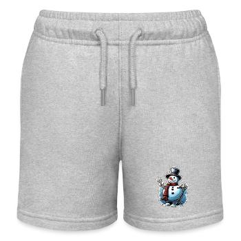 Schneemann / Winter / Schnee / Comic / kalt - Kinder Organic Joggingshorts Mini Bolter von Stanley/Stella - Grau meliert - Vorne