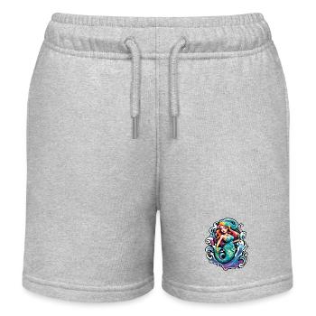 Meerjungfrau / Nixe / Fabelwesen / Flosse / Meer - Kinder Organic Joggingshorts Mini Bolter von Stanley/Stella - Grau meliert - Vorne