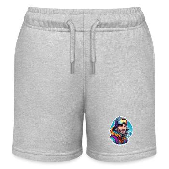 Snowboarder / Wintersport / Piste / Schnee / Alpen - Kinder Organic Joggingshorts Mini Bolter von Stanley/Stella - Grau meliert - Vorne