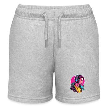 Headphones / Audio / Music / Sound / Studio / Cool - Kids Organic Sweat Shorts by Stanley/Stella - heather grey - Front