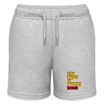 the price, Sprüche, geek, stylish, coole - Kinder Organic Joggingshorts Mini Bolter von Stanley/Stella - Grau meliert - Vorne