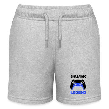 Gamer Legend - Kids Organic Sweat Shorts by Stanley/Stella - heather grey - Front