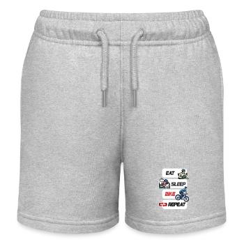 Manger Dormir Vélo Répéter Vélo & VTT Dicton - Short de jogging enfant bio Stanley/Stella - gris chiné - Devant