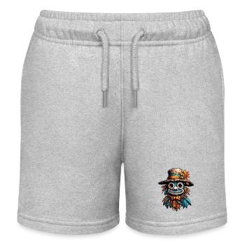 Vogelscheuche / Erntehelfer / Maisfeld / Feld - Kinder Organic Joggingshorts Mini Bolter von Stanley/Stella - Grau meliert - Vorne