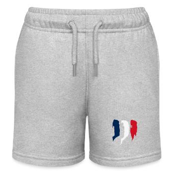 France Flag - French Tricolore - Kids Organic Sweat Shorts by Stanley/Stella - heather grey - Front