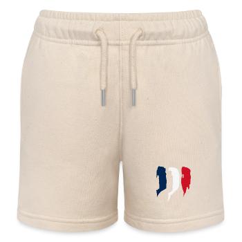 Drapeau de la France - Tricolore français - Short de jogging enfant bio Stanley/Stella - écru doux - Devant