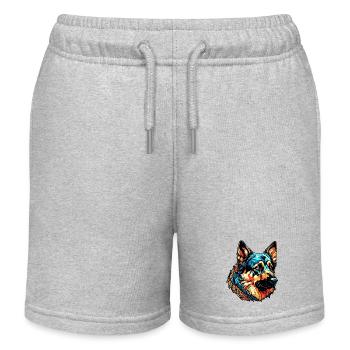 Dog / Animal / Pet / Furry / German Shepherd - Kids Organic Sweat Shorts by Stanley/Stella - heather grey - Front