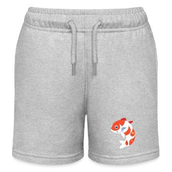 Poisson koï blanc et rouge - Short de jogging enfant bio Stanley/Stella - gris chiné - Devant
