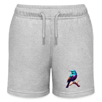 Vogel abstract auf Ast, Geschenkidee - Kinder Organic Joggingshorts Mini Bolter von Stanley/Stella - Grau meliert - Vorne